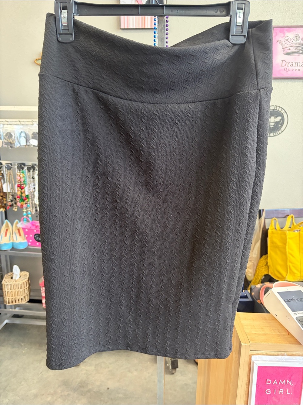 LuLaRoe Black Textured Pencil Skirt - Picture 3 of 3